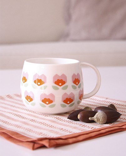 Taza de café flores rojas - Deco & Living