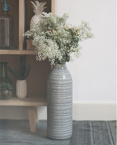 Jarron alto gris circulos - Deco & Living