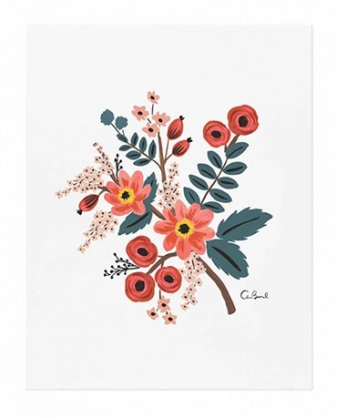 Lámina flores coral 20x25 - Deco & Living