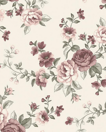 Papel Pintado ROSAS VINTAGE crema