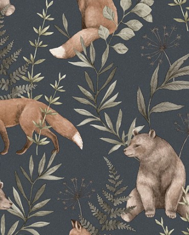 Papel Pintado forest azul oscuro