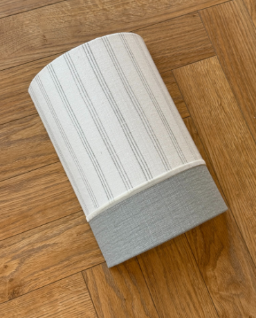 Aplique semicircular rayas y liso lino